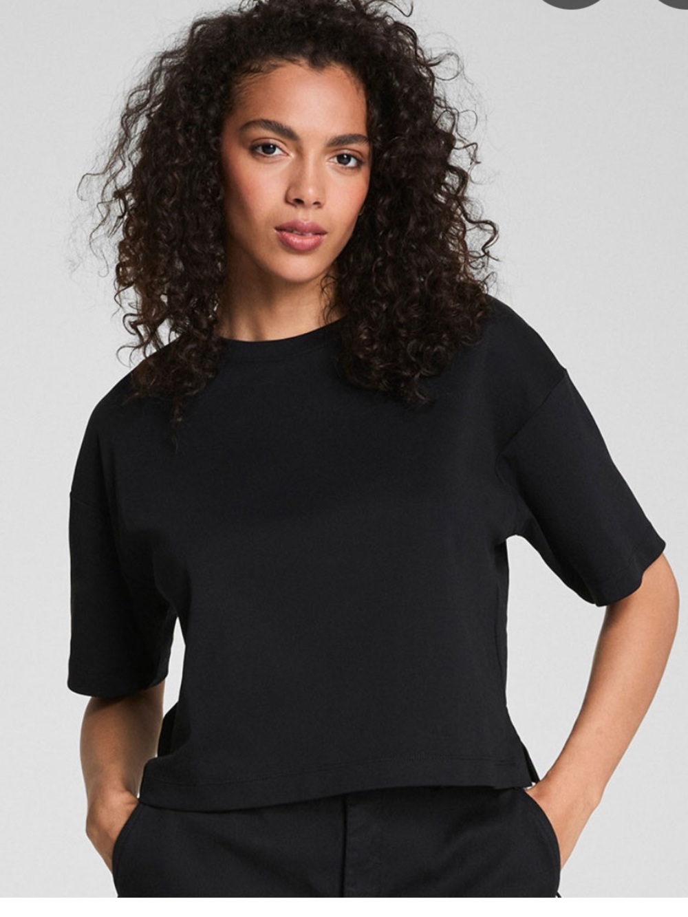 Spanx Cool Cotton Cropped Boxy Tee NWT